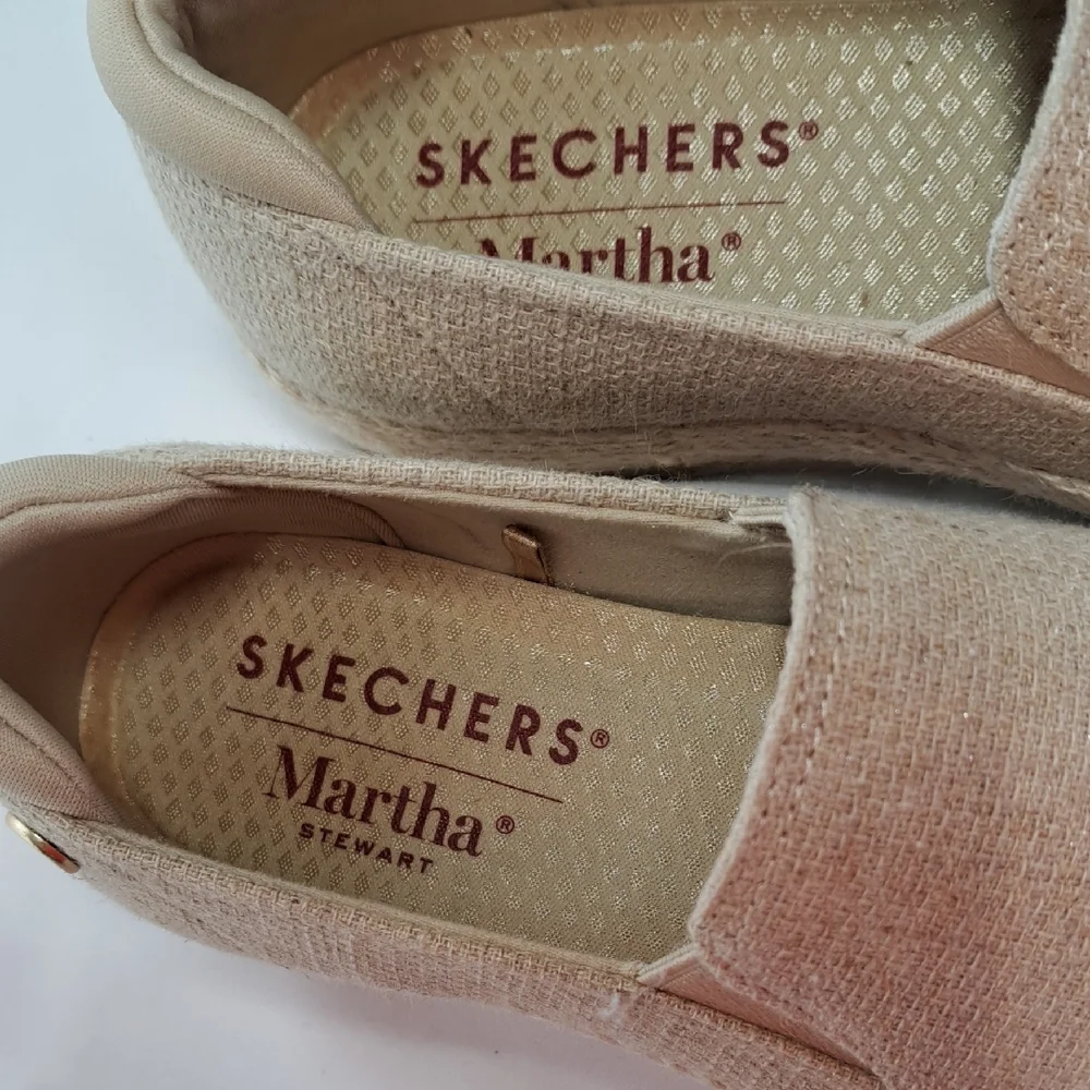 Skechers Martha Natural Beige Slip-On Espadrille Sneakers